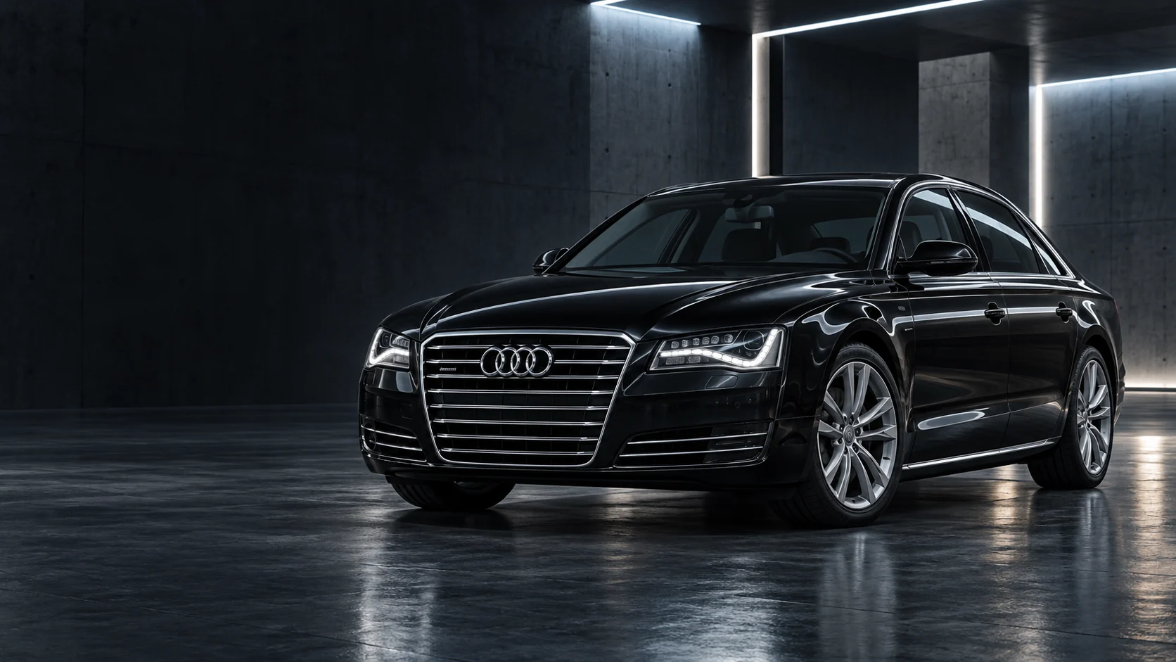 2013 Audi A8 D4 pre-facelift four door full-size luxury SEDAN, not A6, original large chrome singleframe grille