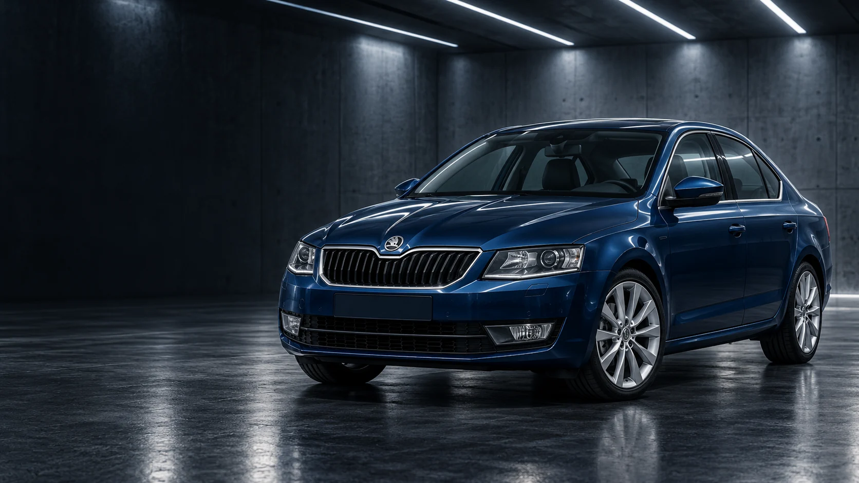 2014 Skoda Octavia third generation A7 5E five door liftback, original headlights and split grille